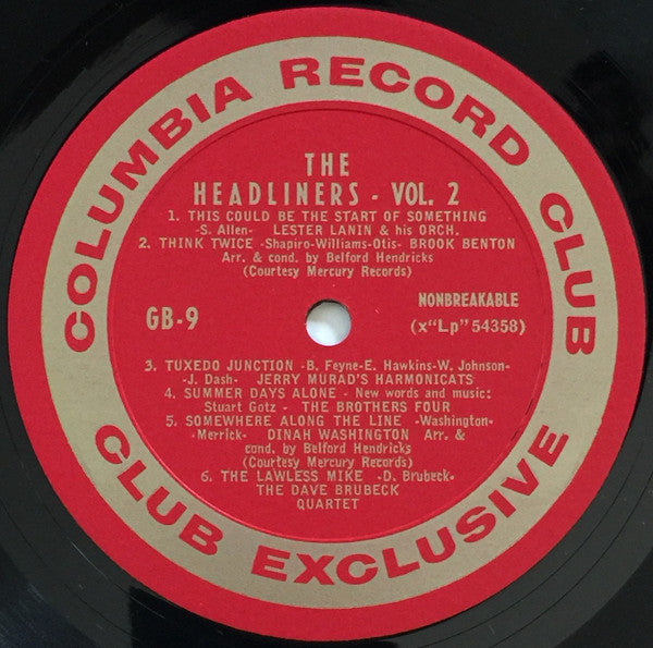 Various : The Headliners, Volume 2 (LP, Mono, Club, Ltd, Smplr)