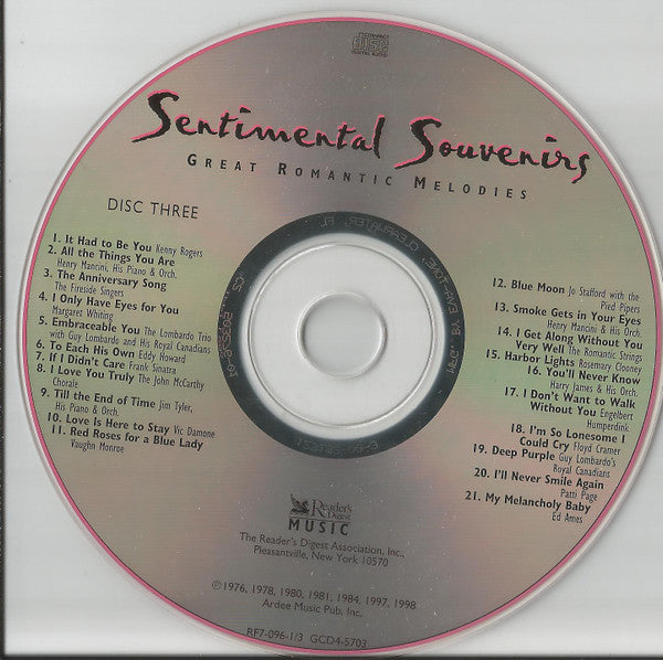 Various : Sentimental Souvenirs (4xCD, Comp, RM)