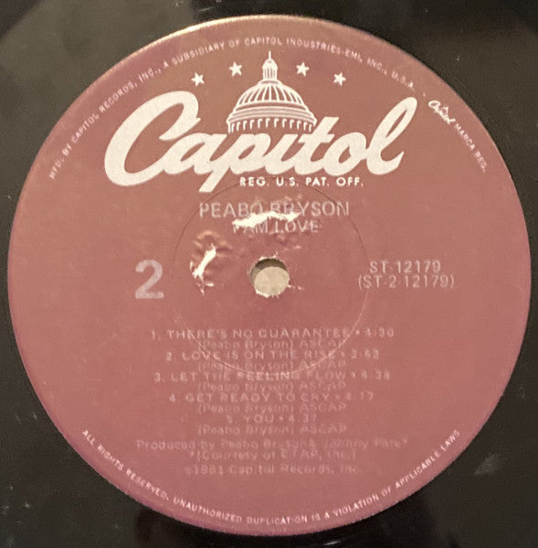 Peabo Bryson : I Am Love (LP, Album, Jac)