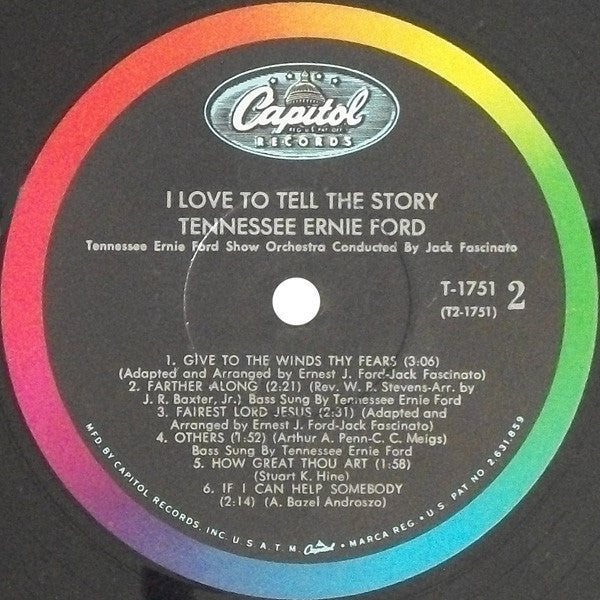Tennessee Ernie Ford : I Love To Tell The Story: Hymns From The Tennessee Ernie Ford ABC Television Show (LP, Album, Comp, Mono, Scr)