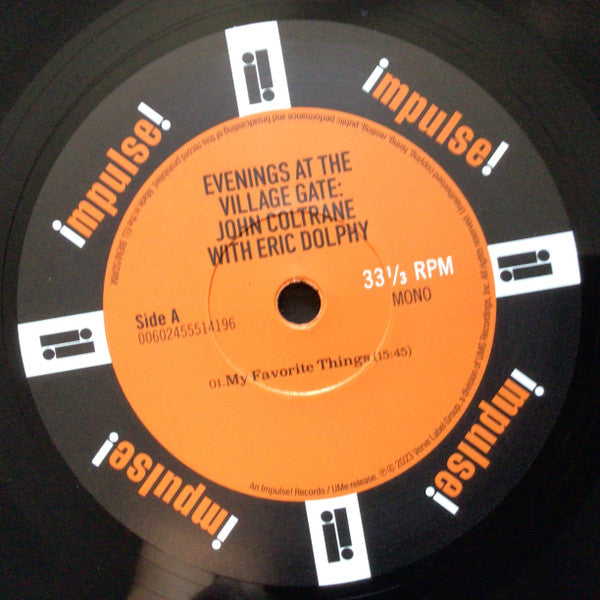 John Coltrane With Eric Dolphy : Evenings At The Village Gate (2xLP, Album, Mono, Gat)
