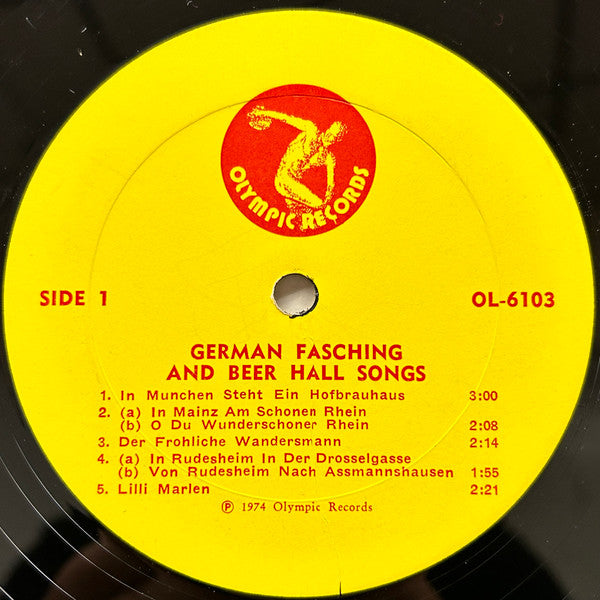 Unknown Artist : German Fasching And Beer Hall Songs (LP, RP)