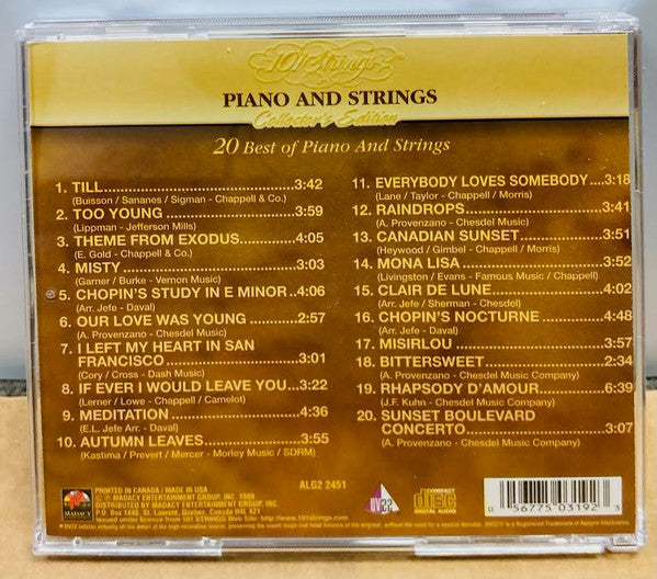 101 Strings : Piano And Strings (CD, Album)