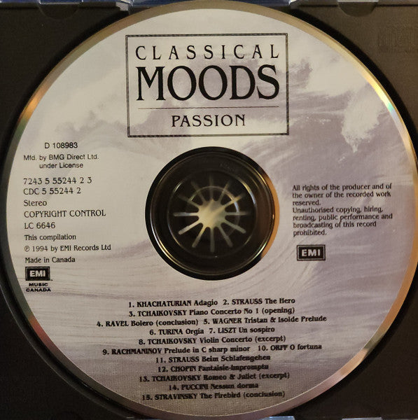 Various : Classical Moods (Passion) (CD, Comp, Club)
