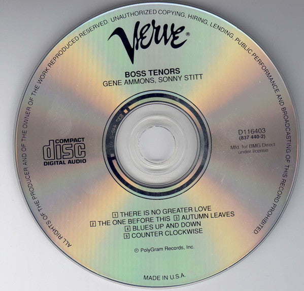 Gene Ammons - Sonny Stitt Quintet : Boss Tenors (CD)