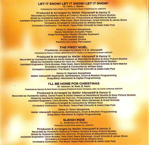 Kenny G (2) : Faith - A Holiday Album (CD, Comp, RE)