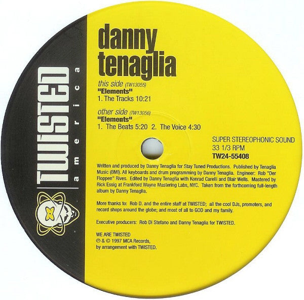 Danny Tenaglia : Elements (2x12")