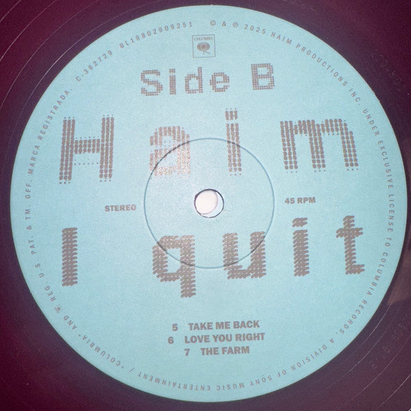 Haim (2) : I Quit (2xLP, Album, Ltd, Pur)
