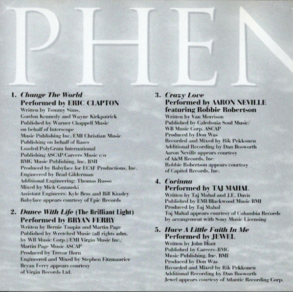 Various : Music From The Motion Picture Phenomenon (CD, Album, Comp)