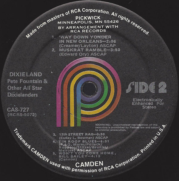 Pete Fountain & The All-Star Dixielanders* : Live Performance In New Orleans (LP, Album, RE)