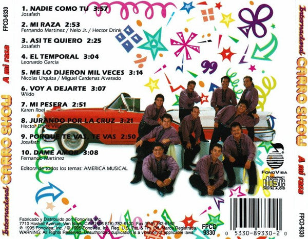 Internacional Carro Show : A Mi Raza (CD, Album)
