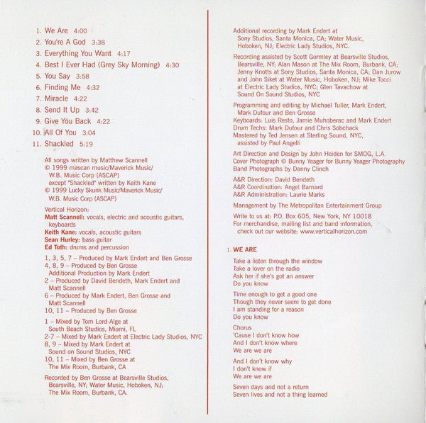 Vertical Horizon : Everything You Want (CD, Album, RE, JVC)