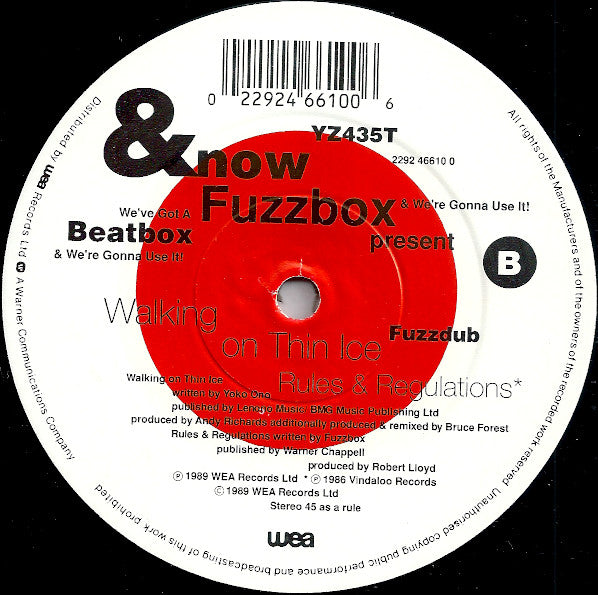We've Got A Fuzzbox And We're Gonna Use It : Walking On Thin Ice (12", Single)