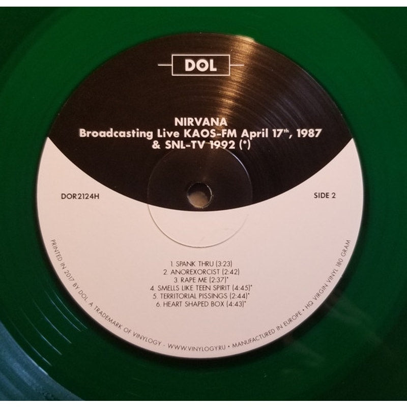 Nirvana – Broadcasting Live KAOS-FM April 17th, 1987 & SNL-TV 1992 (LP, Unofficial, 180g Green)