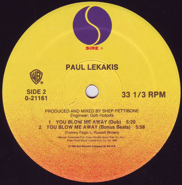 Paul Lekakis : You Blow Me Away (12", Maxi)