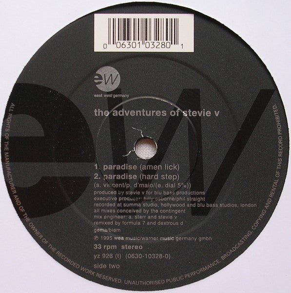 Adventures Of Stevie V. : Paradise (12")