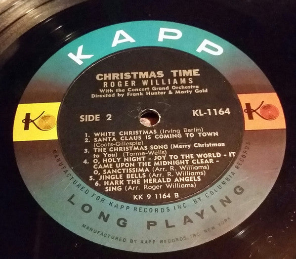 Roger Williams (2) With The Concert Grand Orchestra : Christmas Time (LP, Album, Mono, Gat)