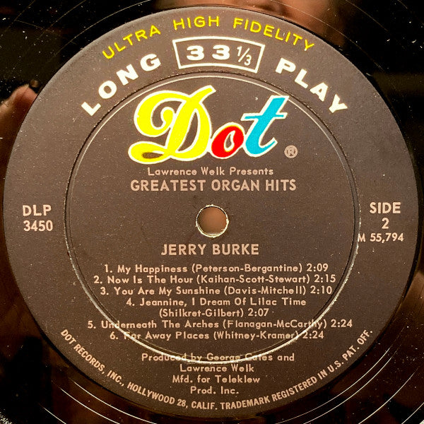 Jerry Burke : Lawrence Welk Presents Greatest Organ Hits (LP, Mono)