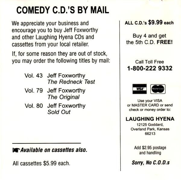 Jeff Foxworthy : Sold Out (Volume 80) (CD, Album)