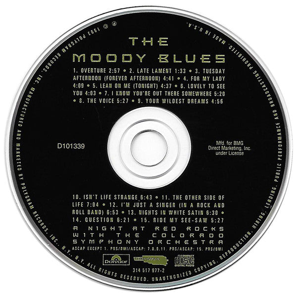 The Moody Blues : A Night At Red Rocks With The Colorado Symphony Orchestra (CD, Album, Club)