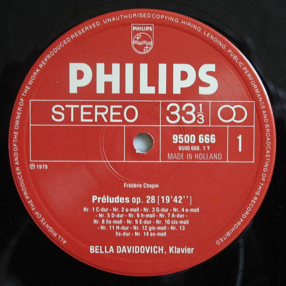 Chopin*, Bella Davidovich : 24 Preludes, Op.28 (LP)