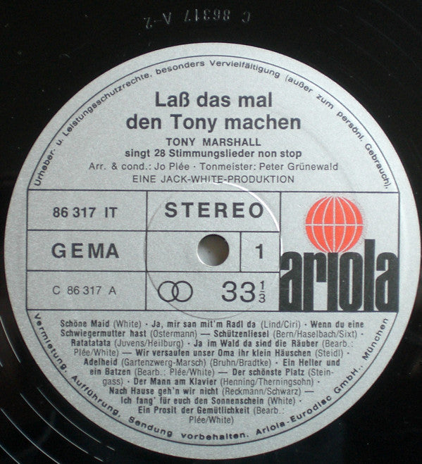 Tony Marshall : Laß Das Mal Den Tony Machen! Tony Marshall Singt 28 Stimmungslieder Non Stop (LP, Album, Far)