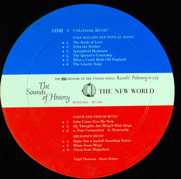 Various : The Sounds Of History Record 1: Prehistory To 1774 / The New World (LP)