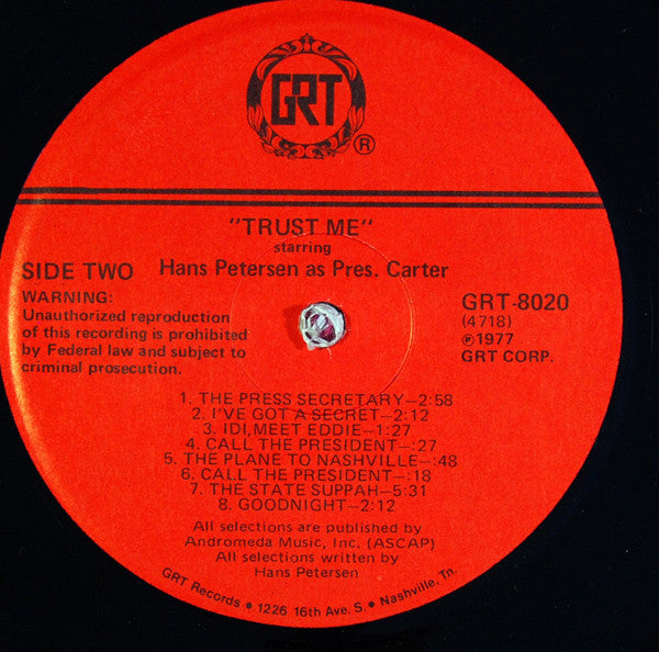 Hans Petersen (3) : "Trust Me" - A New Live Comedy Album Recorded Almost In Georgia (LP)