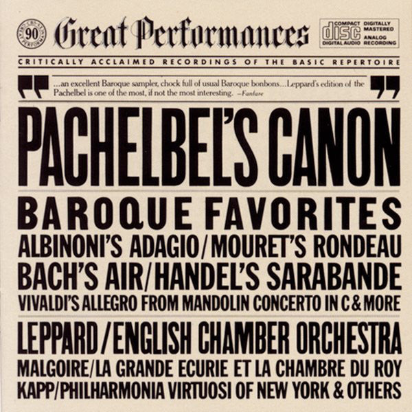 Pachelbel*, Albinoni*, Mouret*, Bach*, Händel* : Canon & Other Baroque Favorites (CD, Comp, RE)
