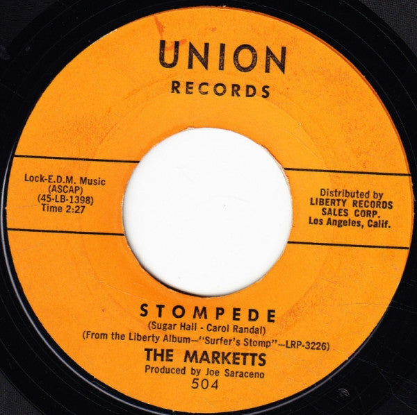 The Marketts : Balboa Blue / Stompede (7", Single, Styrene, Mon)