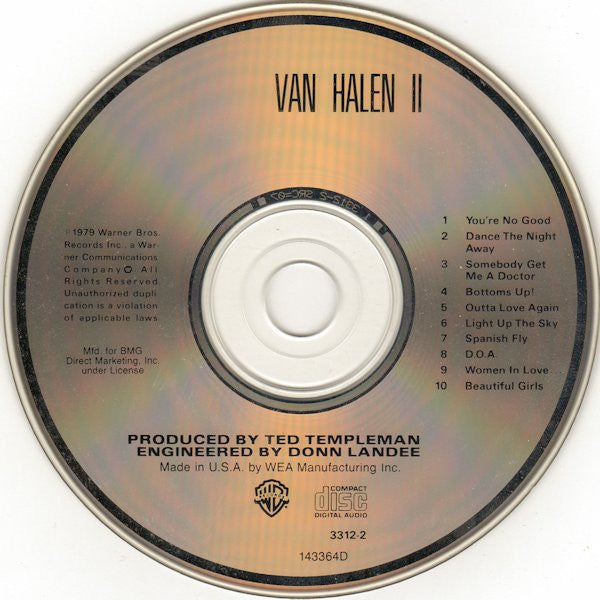 Van Halen : Van Halen II (CD, Album, Club, RE, BMG)
