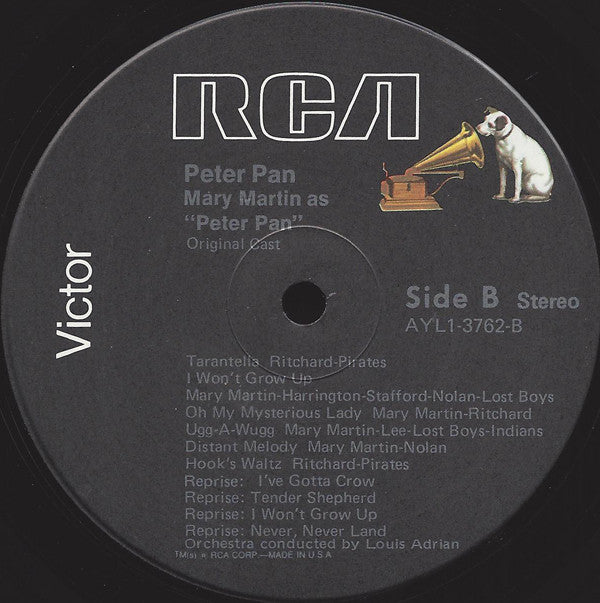 Mary Martin : Peter Pan (An Original Cast Recording) (LP, RE)
