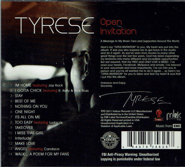 Tyrese : Open Invitation (CD, Album)