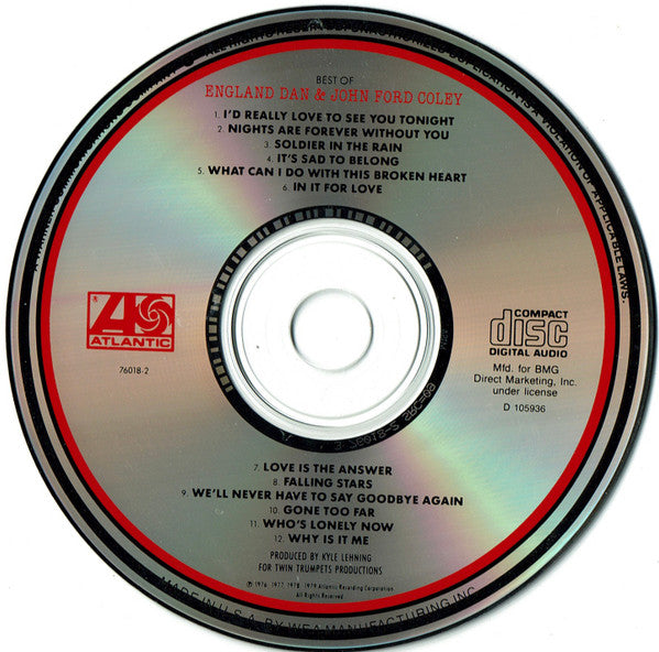 England Dan & John Ford Coley : Best Of England Dan & John Ford Coley (CD, Comp, Club, RE)