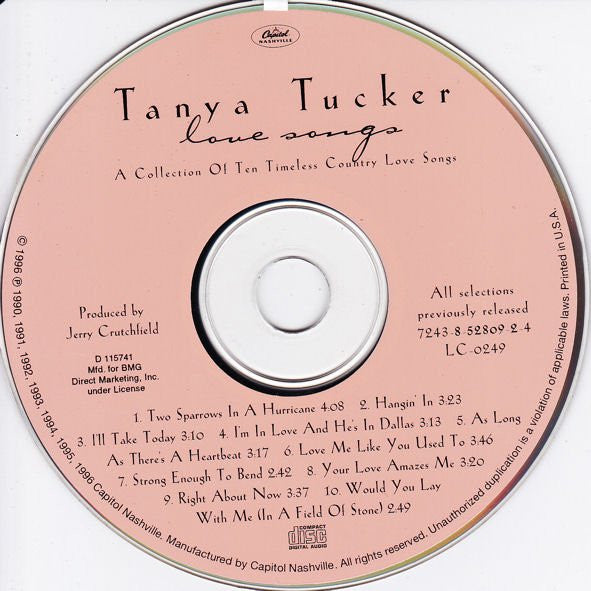 Tanya Tucker : Love Songs (CD, Comp, Club)