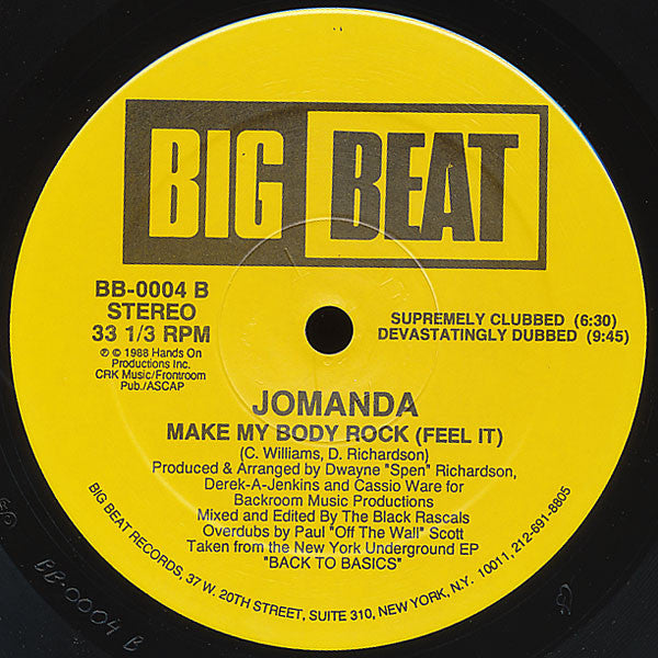 Jomanda : Make My Body Rock (Feel It) (12")