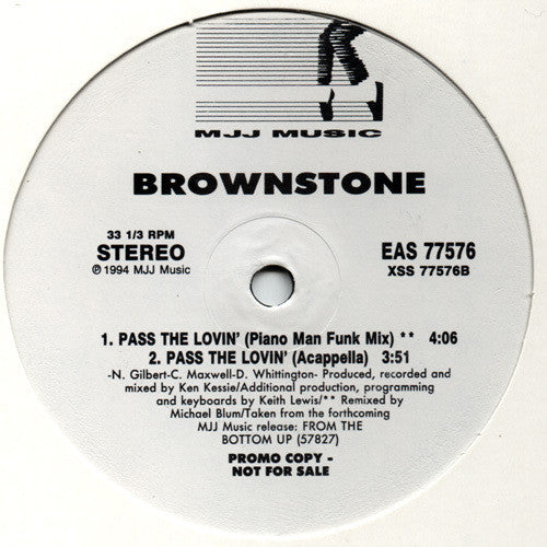 Brownstone : Pass The Lovin' (12", Promo)