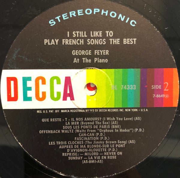 George Feyer : I Still Like To Play French Songs The Best! (LP, Album)