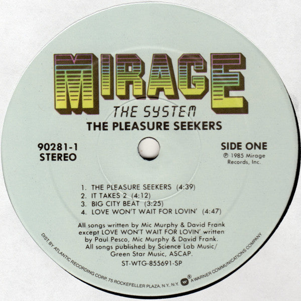 The System : The Pleasure Seekers (LP, Album, Spe)