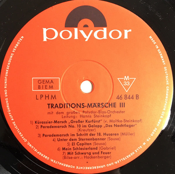 Großes Polydor-Blas-Orchester* : Traditions-Märsche 3 (LP, Album, Mono)