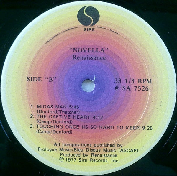 Renaissance (4) : Novella (LP, Album, Gol)