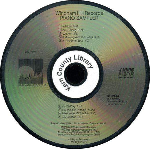 Various : Windham Hill Records Piano Sampler (CD, Club, Smplr)