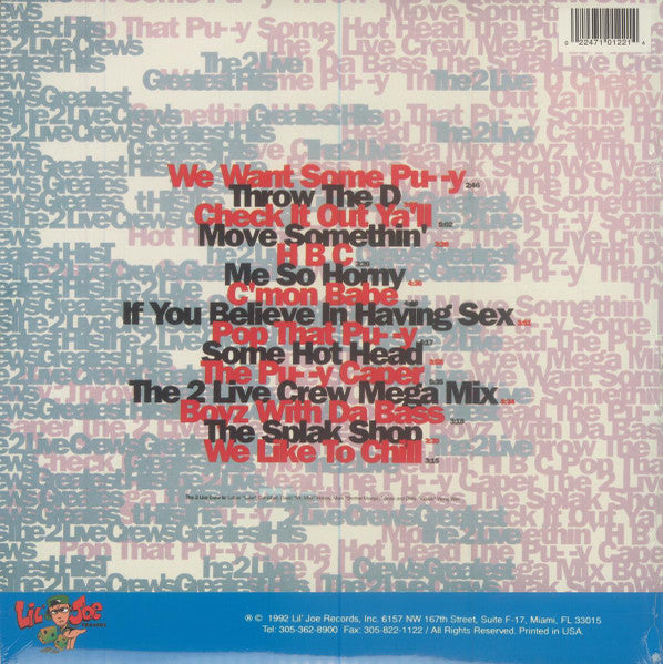 The 2 Live Crew : Greatest Hits (2xLP, Comp, RE)