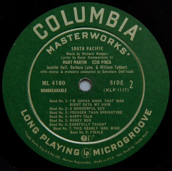 Richard Rodgers & Oscar Hammerstein 2nd* In Association With Leland Hayward & Joshua Logan Present Mary Martin, Ezio Pinza With Original B'way Cast* : South Pacific (LP, Mono)