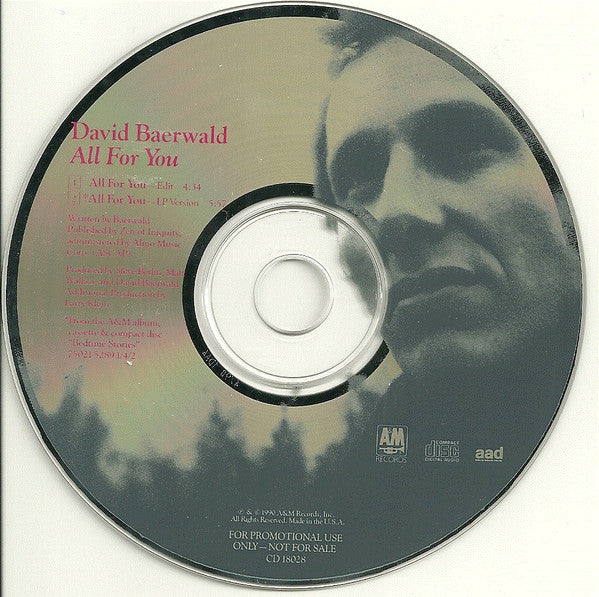 David Baerwald : All For You (CD, Single, Promo)