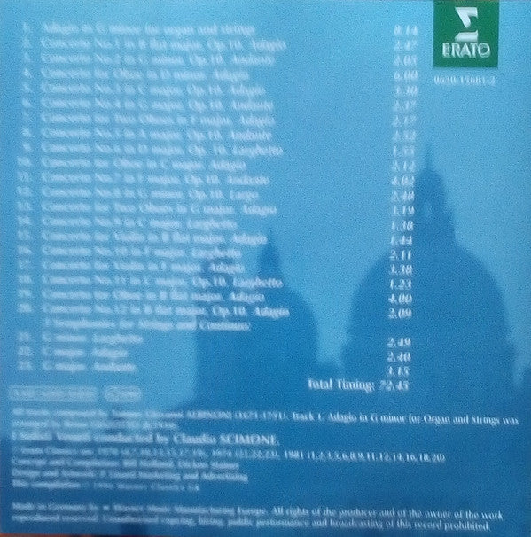 Tomaso Albinoni – I Solisti Veneti, Claudio Scimone : Albinoni's Adagios (CD, Comp)