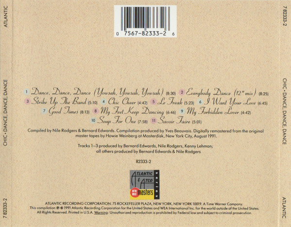 Chic : Dance, Dance, Dance (The Best Of Chic) (CD, Comp, RM, RP, SRC)
