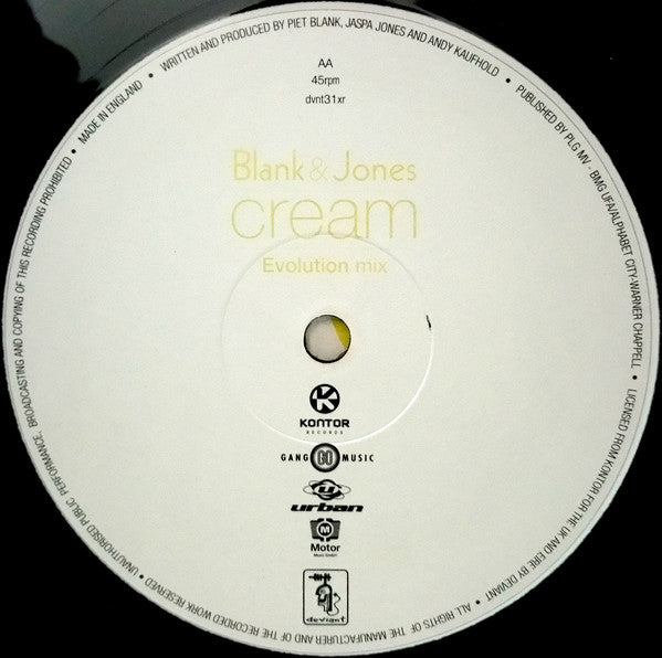 Blank & Jones : Cream (12")