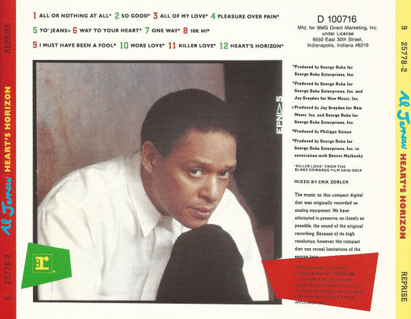 Al Jarreau : Heart's Horizon (CD, Album, Club)