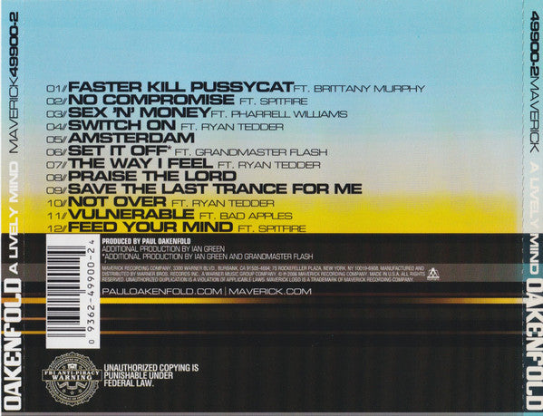 Oakenfold* : A Lively Mind (CD, Album)